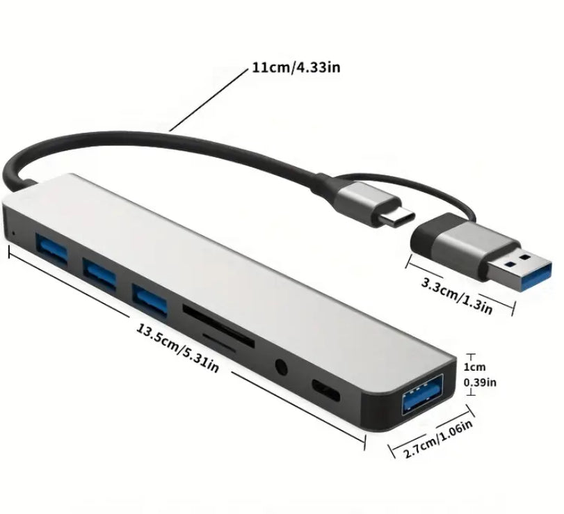 8in 2 USB Type C USB