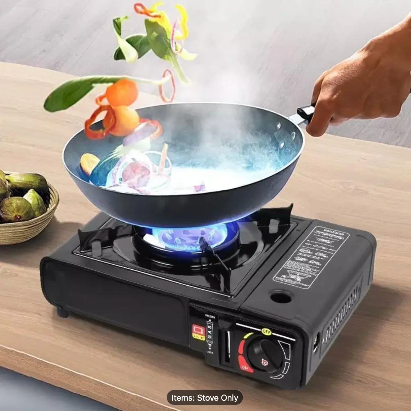 Portable Camping Stove Black Portable Backpacking Gas Cooker Single Burner Stove Enamel Pan Holder BBQ Caravan Outdoor Premium Camping Stove
