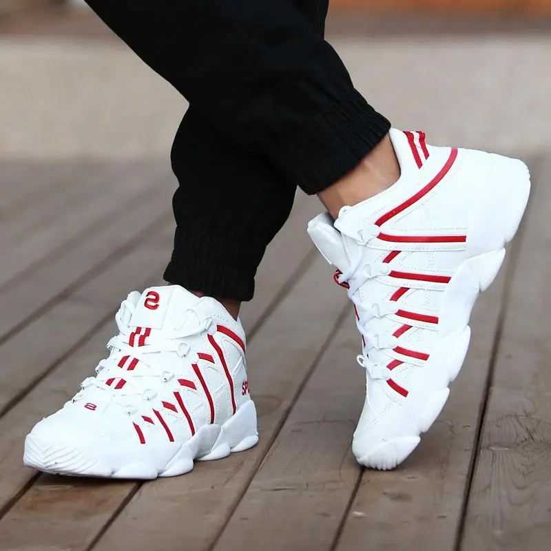 Large Size PU Leather Men's Running Shoes Men's White Sports Shoes Women Sport Shoes for Men Sneakers Red Basket Walk GME-0105