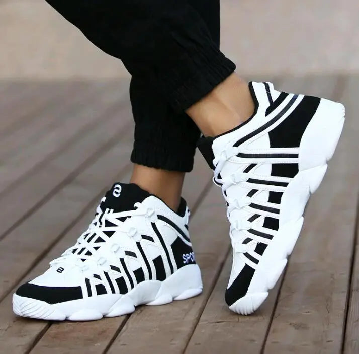 Large Size PU Leather Men's Running Shoes Men's White Sports Shoes Women Sport Shoes for Men Sneakers Red Basket Walk GME-0105