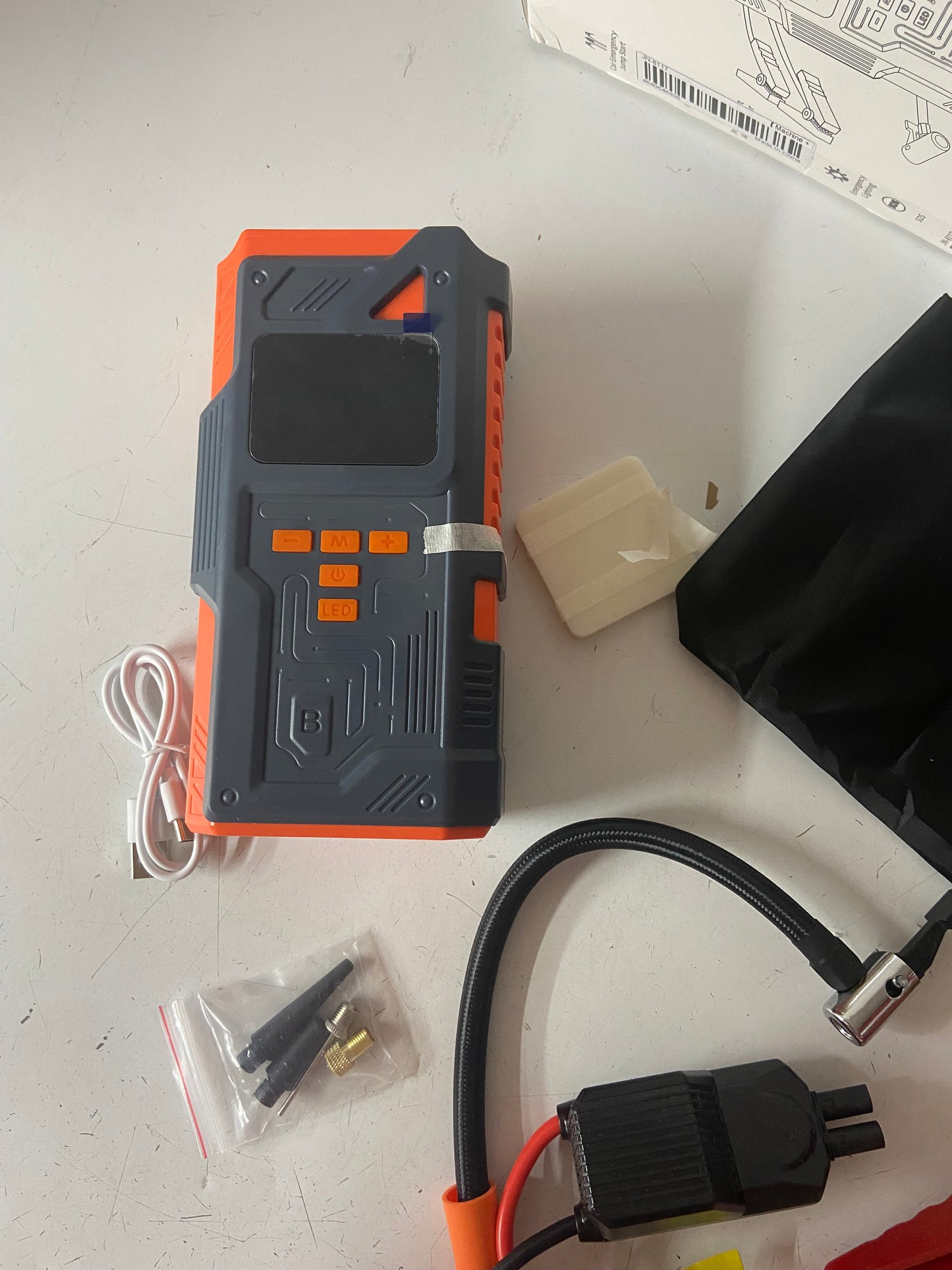 Car Jump Starter & Wireless Air Pump | Multifunctional Emergency Power Bank with LED Lighting & SOS