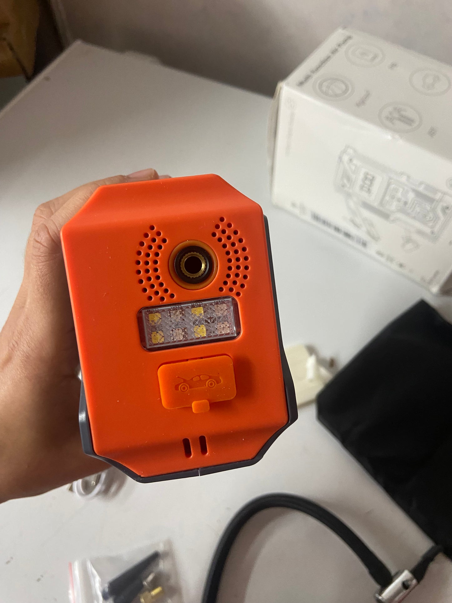 Car Jump Starter & Wireless Air Pump | Multifunctional Emergency Power Bank with LED Lighting & SOS