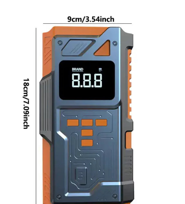 Car Jump Starter & Wireless Air Pump | Multifunctional Emergency Power Bank with LED Lighting & SOS