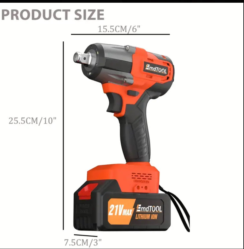 Cordless Electric Impact Wrench Kit 21V