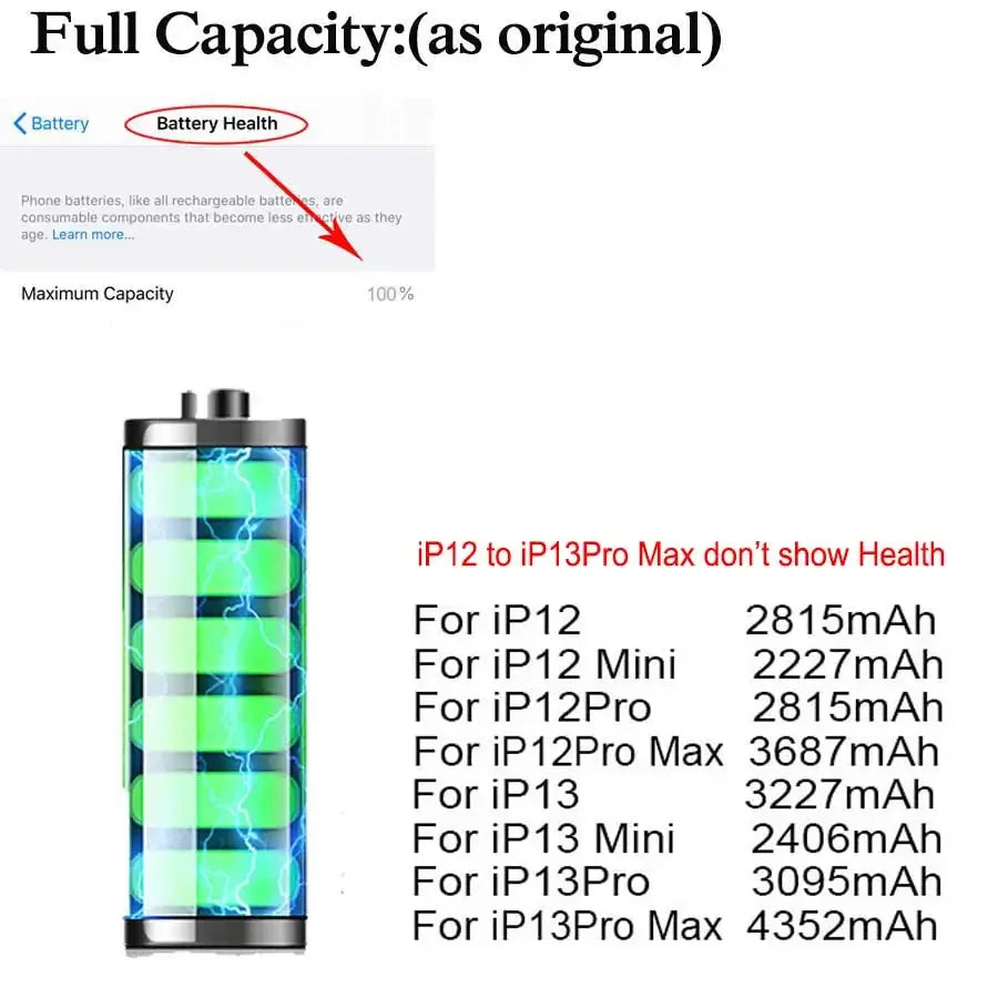 High Quality 0 Cycles Battery For iPhone 12 13 Pro Max Mini For  iPhone12 iPhone13 ProMax