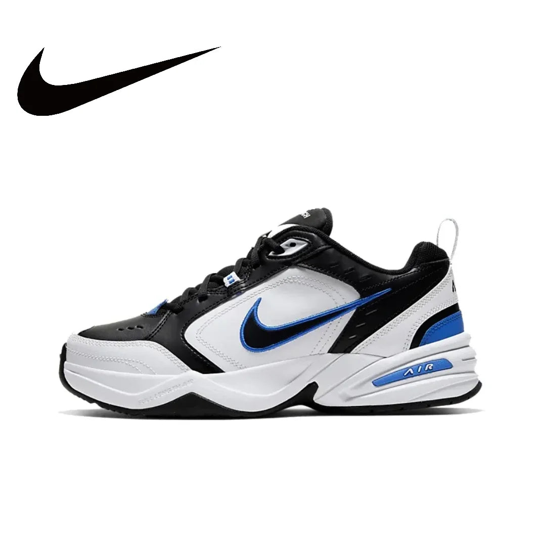 Nike Air Monarch 4 Low Men's and Women's Sneakers Classic Retro Casual clunky shoes Cushioned comfort Sneakers White&Silver