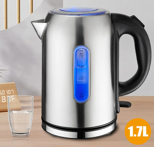 Electric kettle Stainless steel kettle with LED indicator kettle Quick boil dry boil protective strap with automatic closing suitable for hot water tea or coffee on family trips makes a great Easter gift