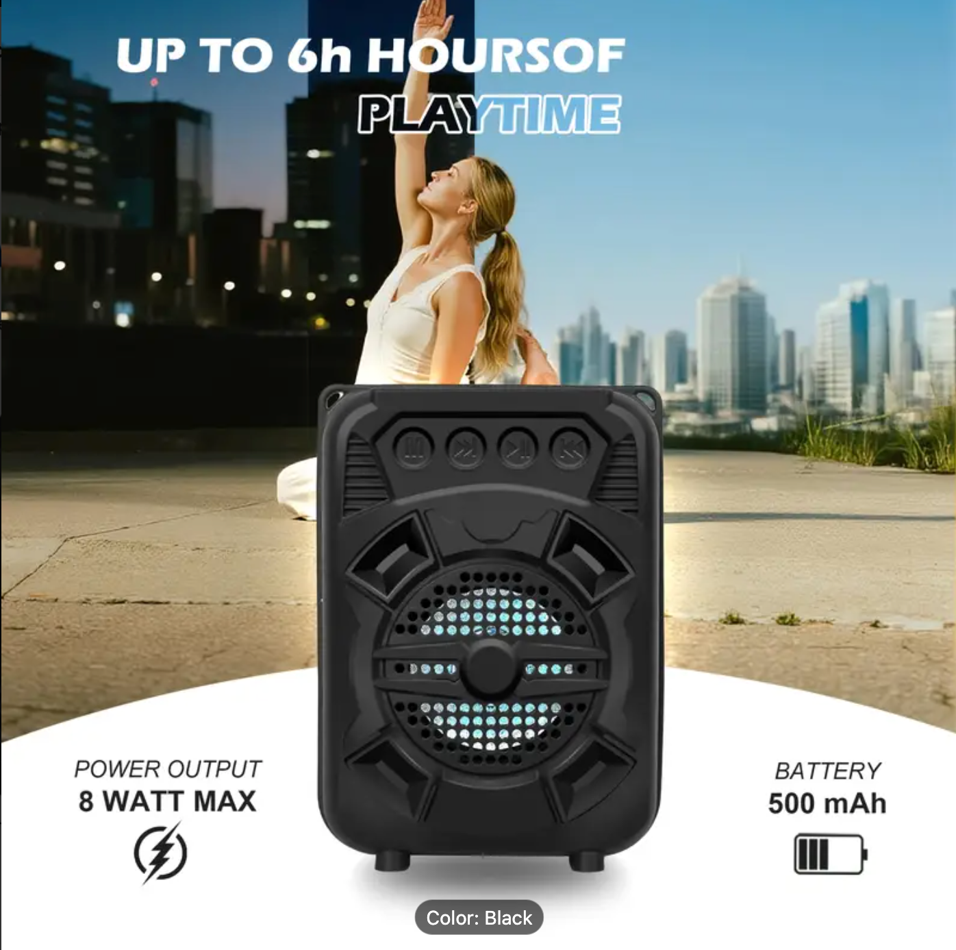 [Portable Wireless Speaker] Portable Wireless Speaker -Fall Super Bass Outdoor Portable Speaker ZQS1315 Wireless Speaker With LED Light TF/USB/FM/AUX/WIRELESS Karaoke Wireless Speaker With Portable Phone Holder, Perfect For Live Music, Home Party